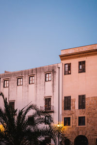 Low angle view of building against clear sky