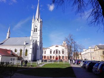 View of church against blue sky