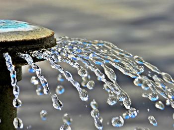 Close-up of frozen water