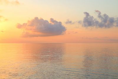 Dramatic sky over sea during sunset