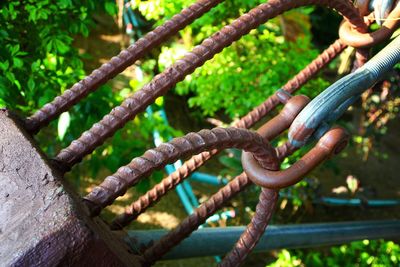 Close-up of rusty chain