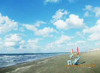 Scenic view of beach against sky