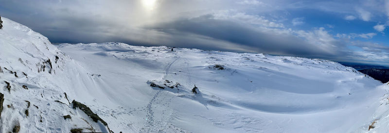 Snow covered mountain against sky