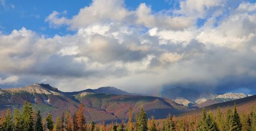 Panoramic view of landscape against cloudy sky