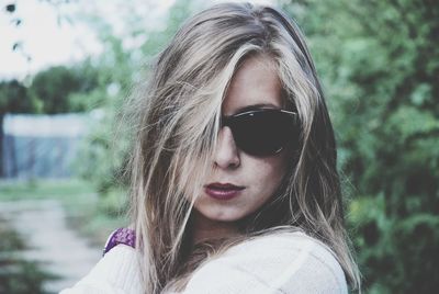 Close-up portrait of a beautiful young woman