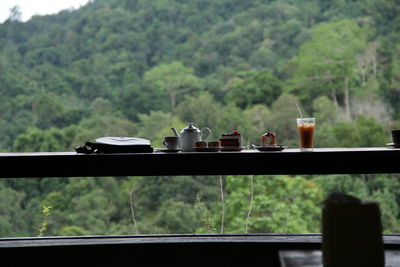 View of drink on table