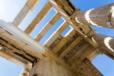 Low angle view of historical building against sky