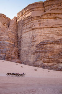 Low angle view of rock formation