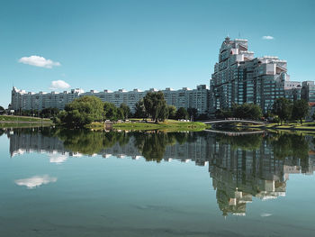 Reflection of buildings in water