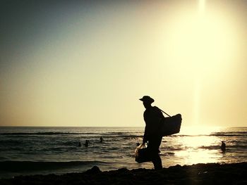 Scenic view of sea at sunset