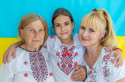 Portrait of smiling mother and daughter