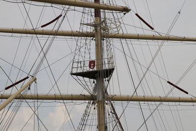 Low angle view of sailboat against sky