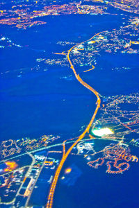 High angle view of aerial view of sea