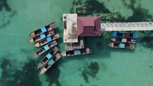 High angle view of sea against sky