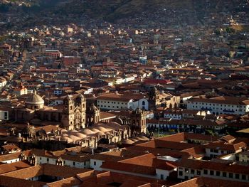 High angle shot of townscape