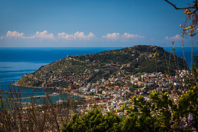 View from the hill in alanya, turkey. alanya cityscape. turkish resort. view from top 