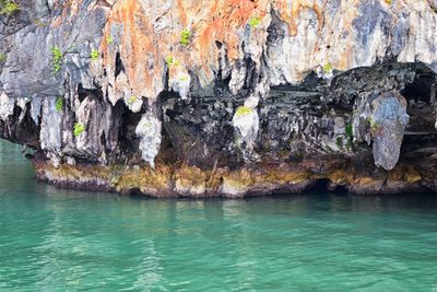 Rock formations in sea