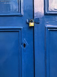 Close-up of blue door