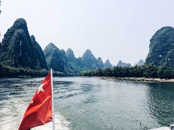 Scenic view of mountain against clear sky