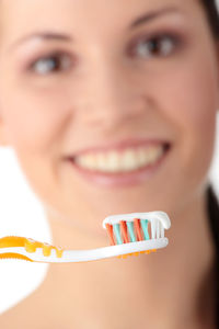 Close-up portrait of a smiling woman