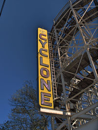 Low angle view of built structure against blue sky