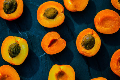 Close-up of apricots slices