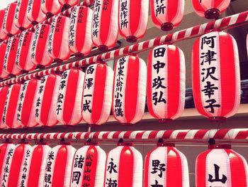 Close-up of red lantern