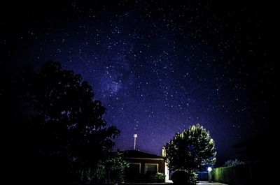 Low angle view of star field against star field