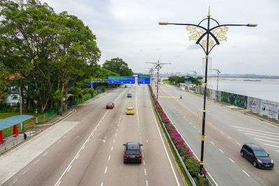 High angle view of traffic on road