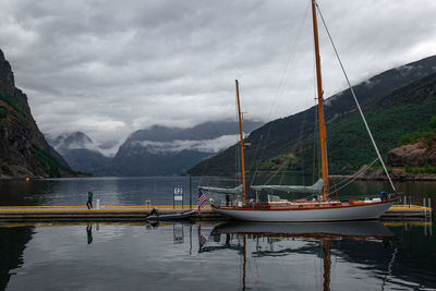 A  majestic view of aurland fiord, norway