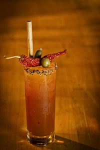 Close-up of drink on table