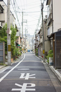 Road amidst buildings in city