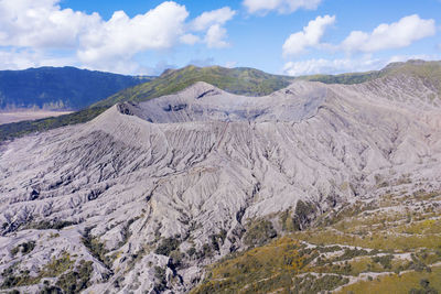 Panoramic view of arid landscape against sky