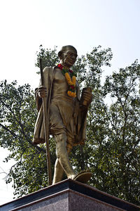 Low angle view of statue against clear sky