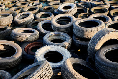 Full frame shot of rubber tires