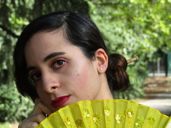 Close-up portrait of a young woman