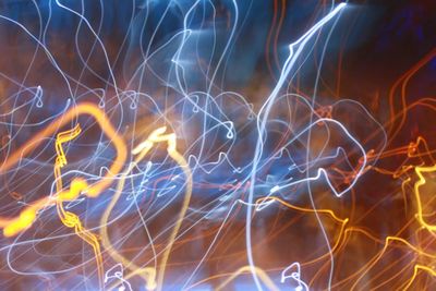 Close-up of light trails