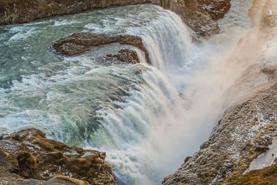 Scenic view of waterfall