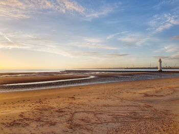 Scenic view of beach during sunset