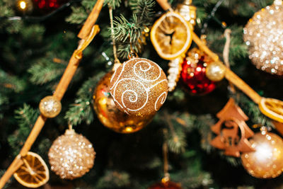 Close-up of christmas decorations