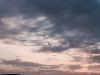 Low angle view of sky at sunset