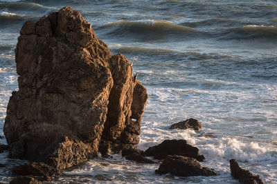 Rock formation in sea