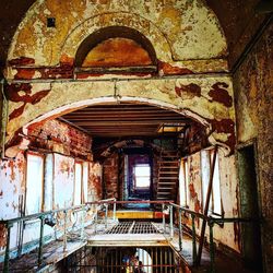 Low angle view of abandoned building