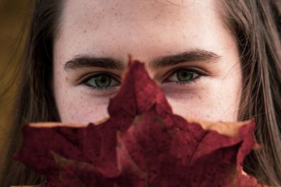 Close-up portrait of woman