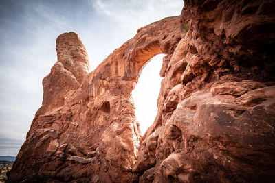 Low angle view of rock formations