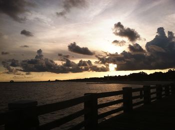 Scenic view of sea at sunset