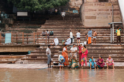 Group of people in front of building