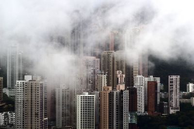 Cityscape during foggy weather