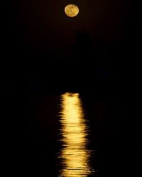 Scenic view of calm lake at night