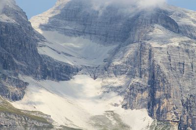 Scenic view of mountains against sky during winter